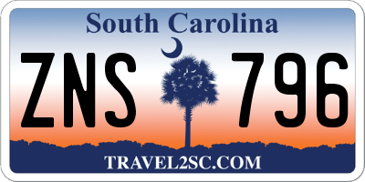 SC license plate ZNS796