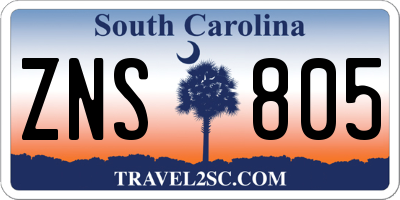 SC license plate ZNS805