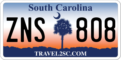 SC license plate ZNS808