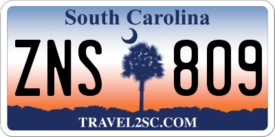 SC license plate ZNS809