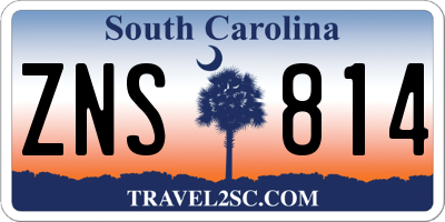 SC license plate ZNS814