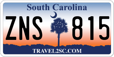 SC license plate ZNS815