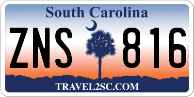 SC license plate ZNS816