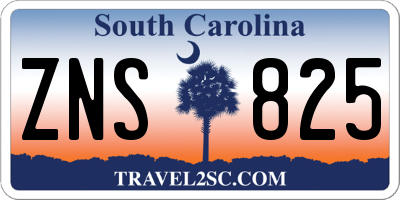 SC license plate ZNS825