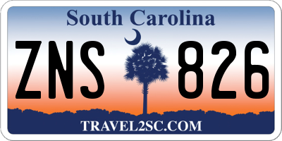 SC license plate ZNS826