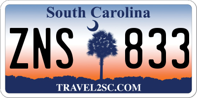 SC license plate ZNS833