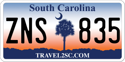 SC license plate ZNS835