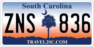 SC license plate ZNS836