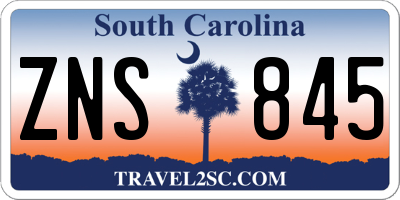 SC license plate ZNS845