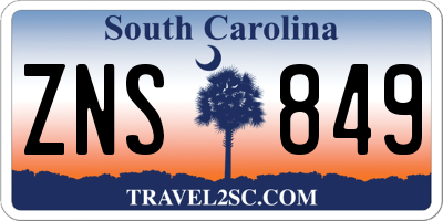 SC license plate ZNS849