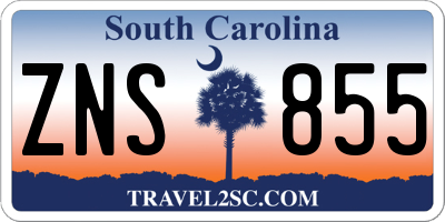 SC license plate ZNS855