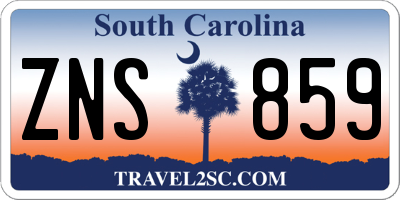 SC license plate ZNS859