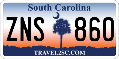 SC license plate ZNS860