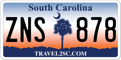 SC license plate ZNS878