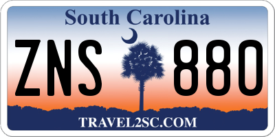 SC license plate ZNS880