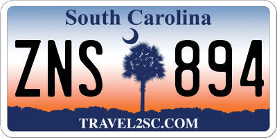 SC license plate ZNS894
