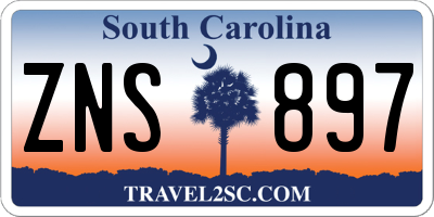 SC license plate ZNS897