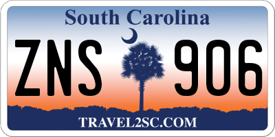 SC license plate ZNS906
