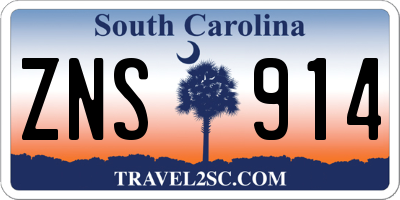 SC license plate ZNS914