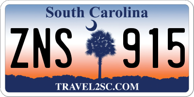 SC license plate ZNS915