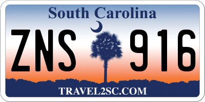 SC license plate ZNS916