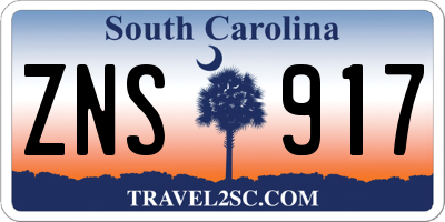 SC license plate ZNS917