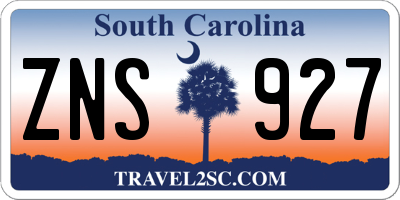 SC license plate ZNS927