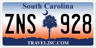 SC license plate ZNS928