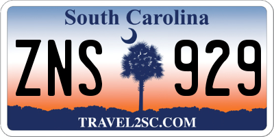 SC license plate ZNS929
