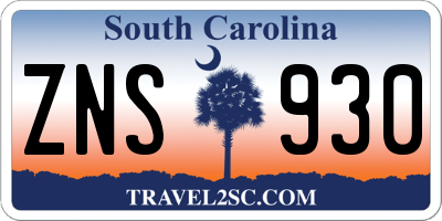 SC license plate ZNS930
