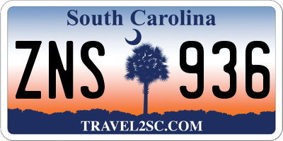SC license plate ZNS936