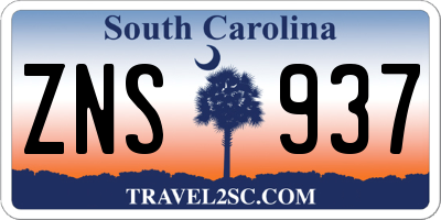 SC license plate ZNS937