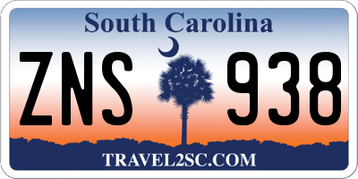SC license plate ZNS938