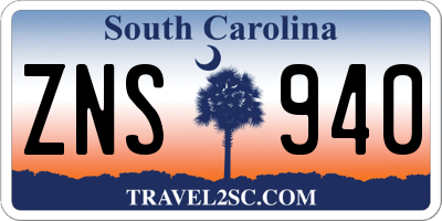 SC license plate ZNS940