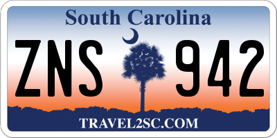 SC license plate ZNS942