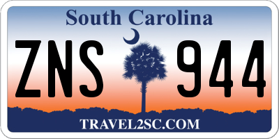 SC license plate ZNS944
