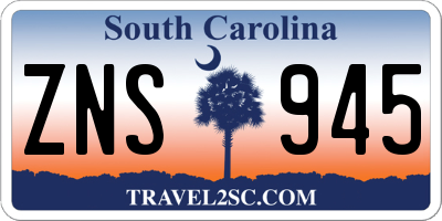 SC license plate ZNS945