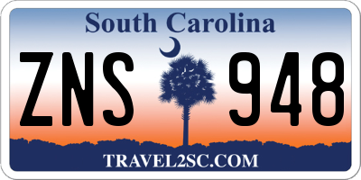 SC license plate ZNS948