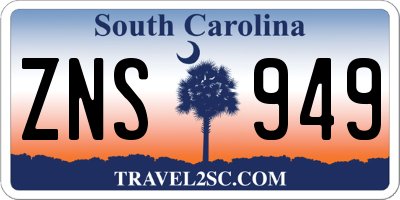 SC license plate ZNS949