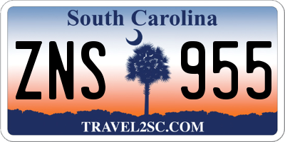 SC license plate ZNS955