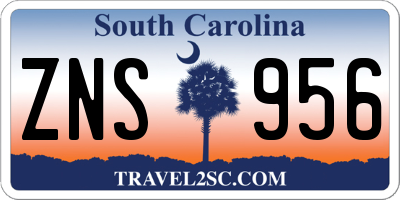 SC license plate ZNS956