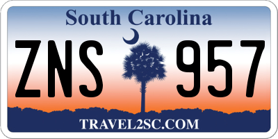 SC license plate ZNS957