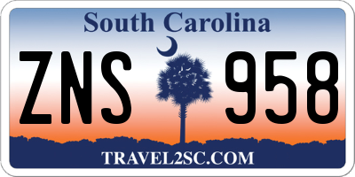 SC license plate ZNS958
