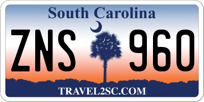 SC license plate ZNS960