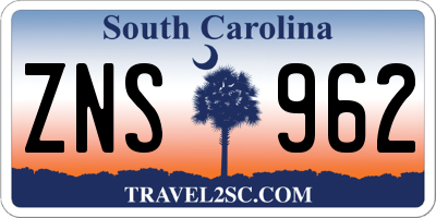 SC license plate ZNS962