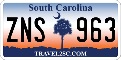 SC license plate ZNS963