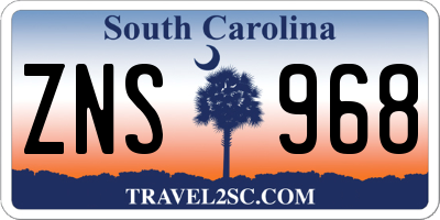 SC license plate ZNS968