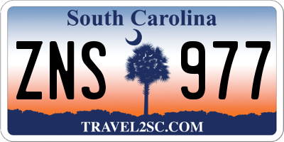 SC license plate ZNS977