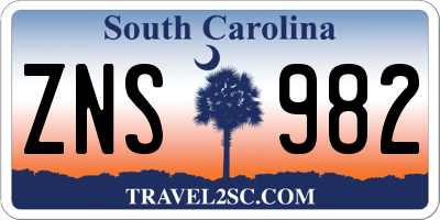SC license plate ZNS982