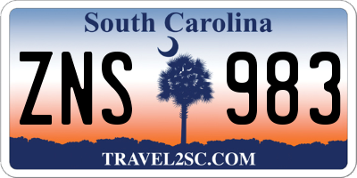 SC license plate ZNS983